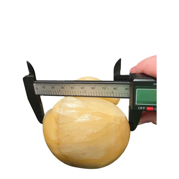 Large Honey Calcite Duck Crystal Carving - Picture 10 of 11